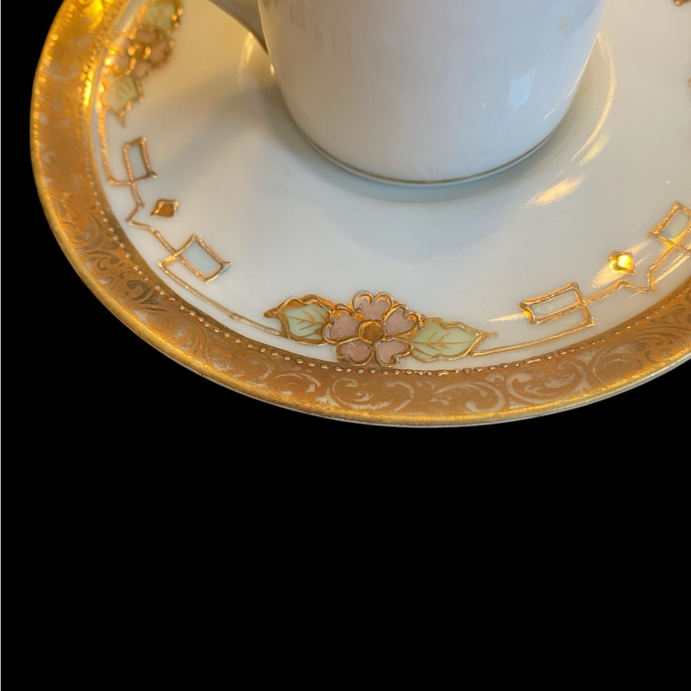 Antique Nippon demitasse cup & saucer hand painted gold guild Morimura Bros - Picture 5 of 7